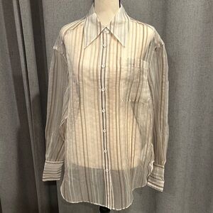 Joie Women's Sheer Striped Blouse - Cream